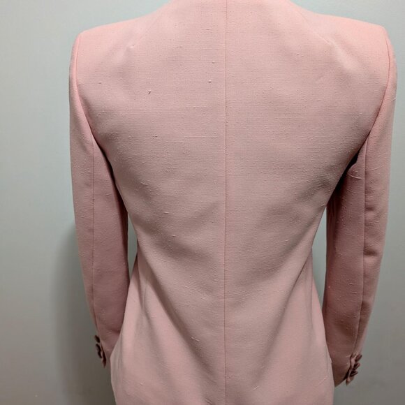 70-80s Pink Ultrasuede Color Block Skirt Suit by Adolph Schuman for Lilli Ann - Picture 4 of 8